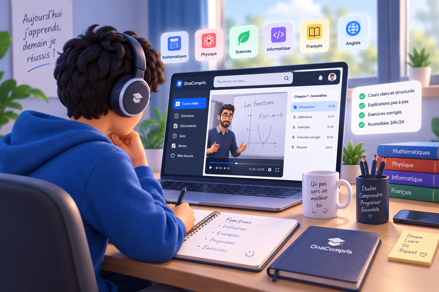 Plateforme éducative OnaCompris - Cours vidéo et ressources